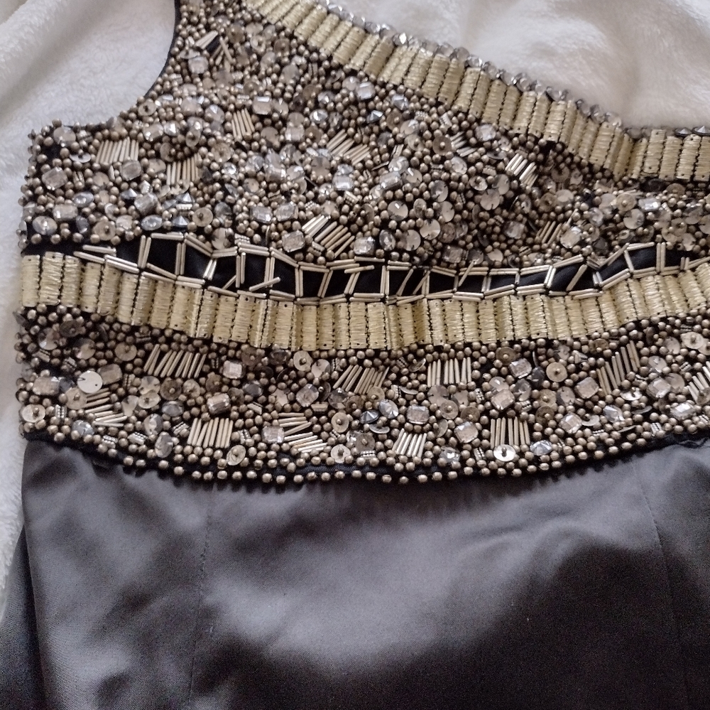 David Meister Shoulder Evening Dress